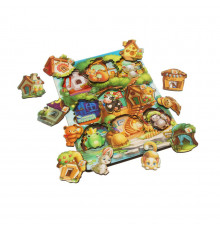 Деревянный пазл-вкладыш "Где чей домик на дереве?" Ubumblebees (ПСД172) PSD172 трехслойный