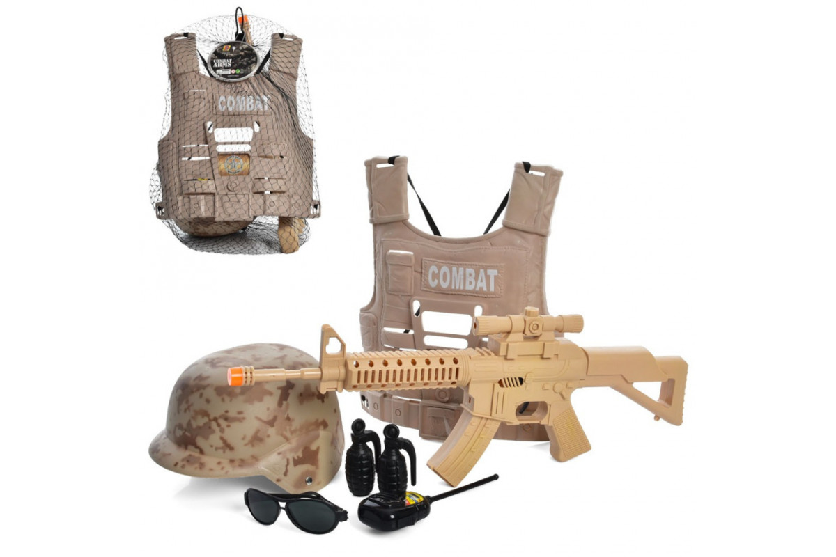 Детский набор с оружием "Combat" SW-207 жилет, каска, очки, рация
