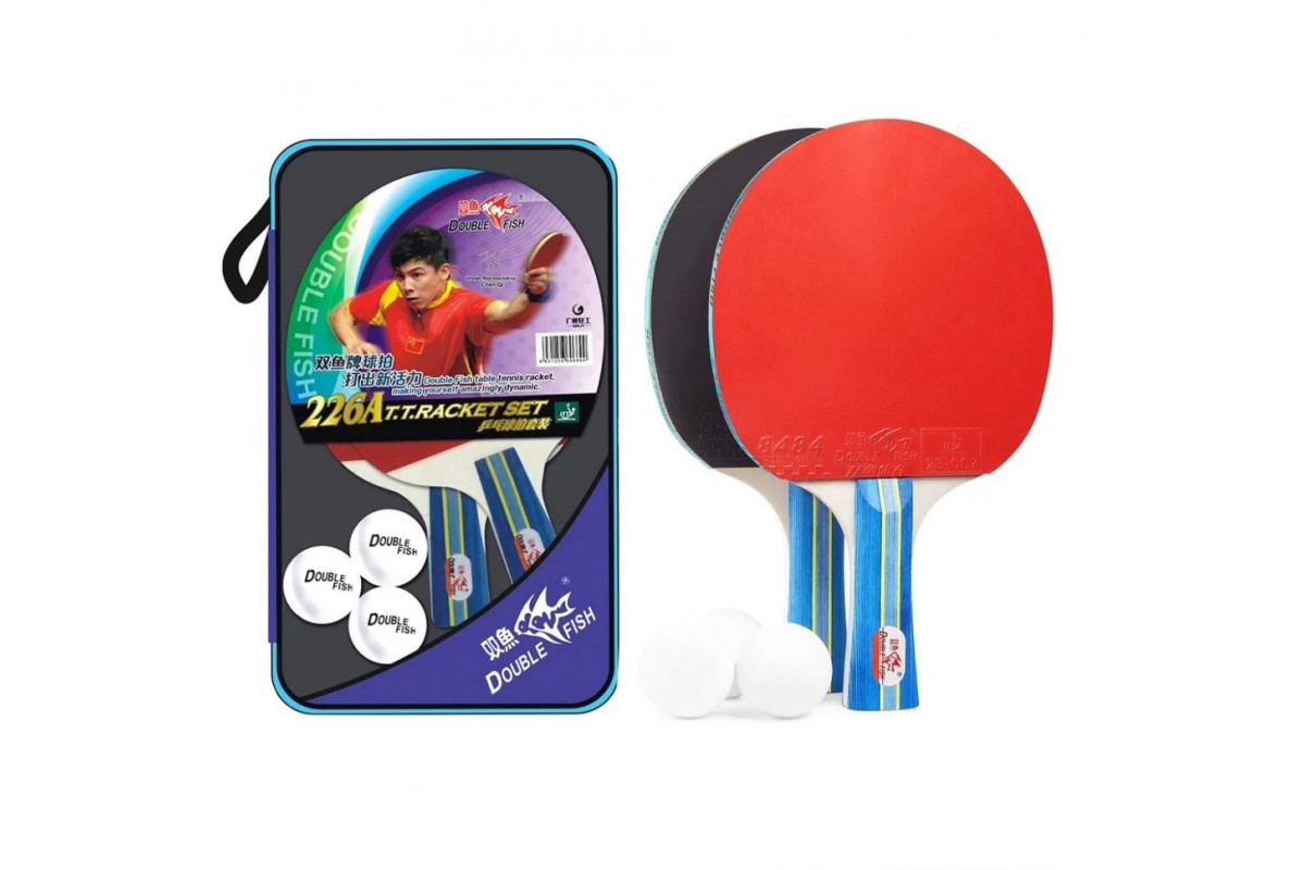 Набір для настільного тенісу NE-DF-SET (2 ракетки, 3 кульки, чохол)