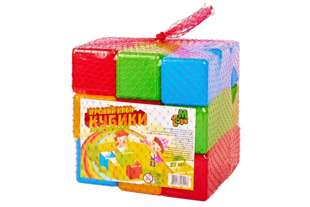 Игровой набор цветных кубиков 09064, 27 шт