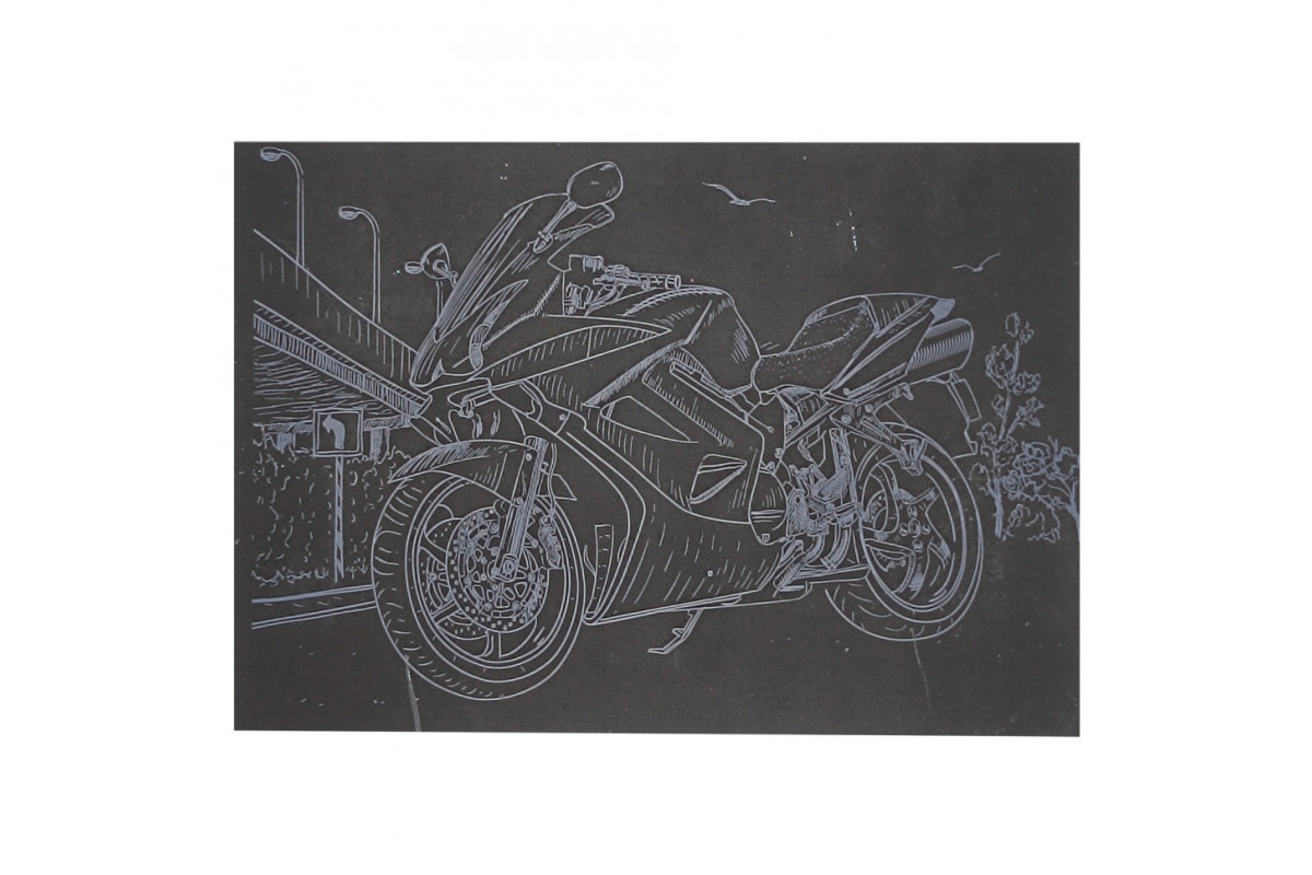 Гравюра А5 "Мотоцикл-3" ГрА5с-26 эконом вариант в пакете 21 х 14,8 см