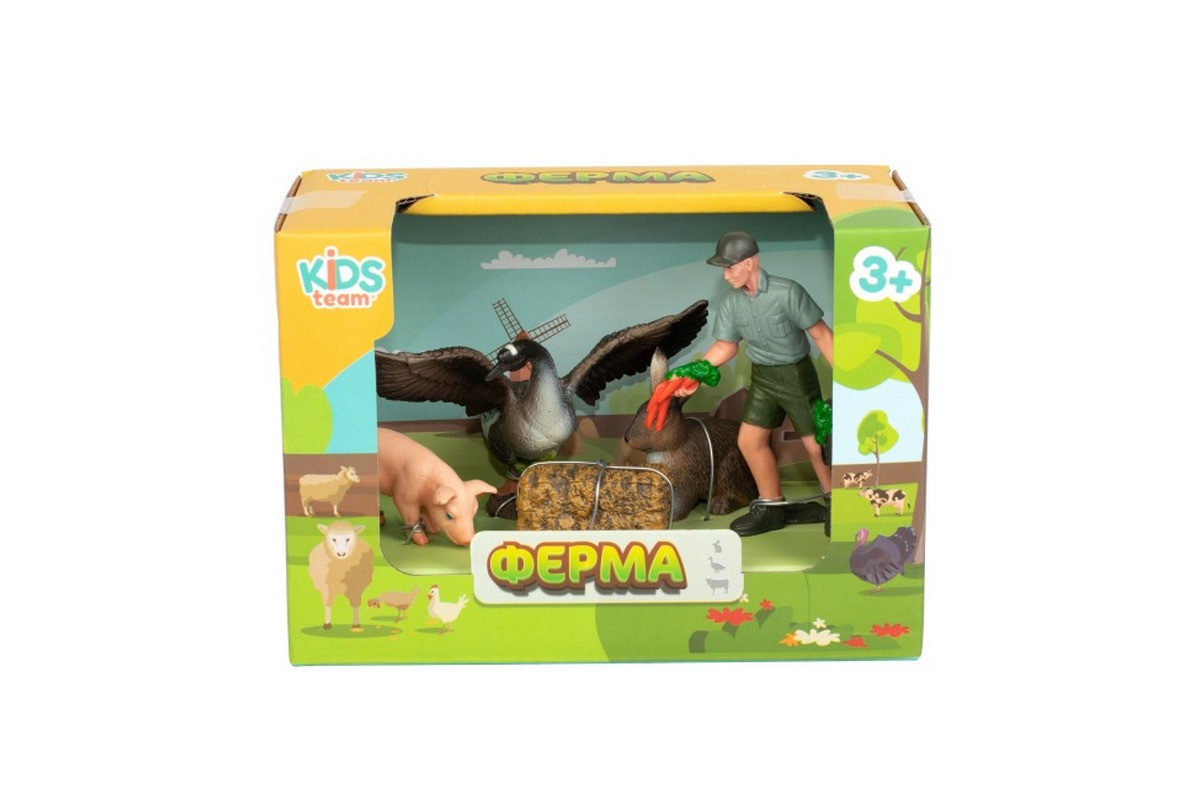 Дитячий іграшковий набір "Ферма" Q9899-T7_1 гусак, свинка, кролик