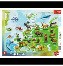 Пазли Trefl 31341 (Рамочні) - "Карта Європи з тваринами" /25 елементів