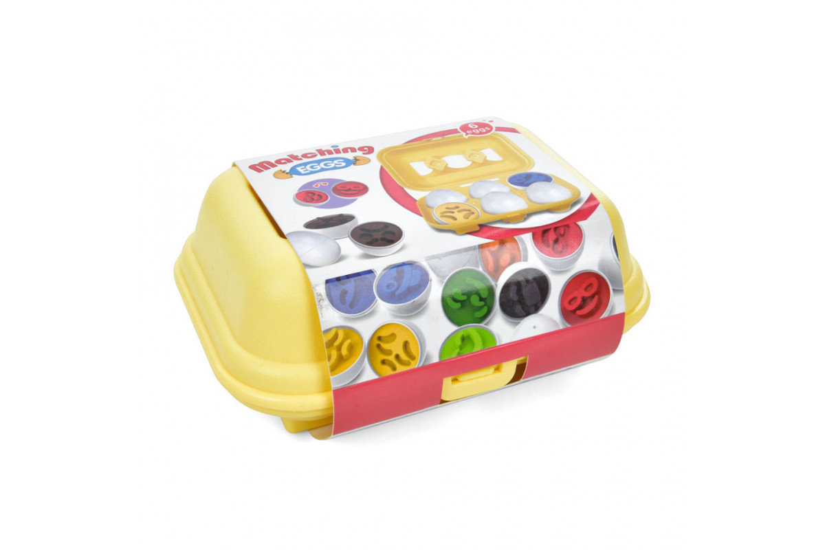 Сортер-головоломка Монтессори Яйца со смайлами DF29B 6 шт в лотке