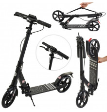 Самокат двоколісний SR 2-058 з підніжкою і ручним гальмом  Чорний