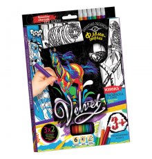Комплект креативного творчества "Бархатная раскраска фломастерами" VLV-01 Лошадь