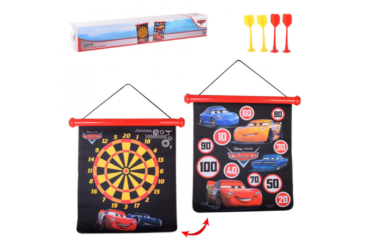 Дитячий магнітний дартс "Тачки" Bambi LD1025 двосторонній