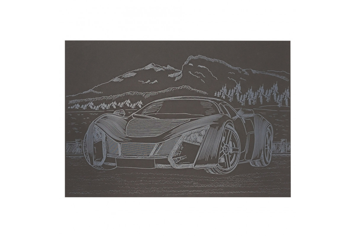 Гравюра А5 "Спорткар-3" ГрА5с-25 эконом вариант в пакете 21 х 14,8 см