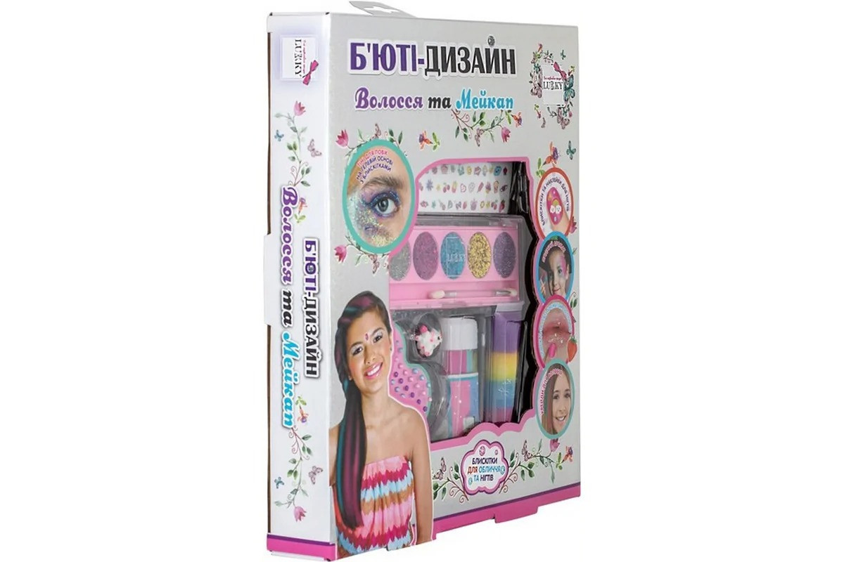 Дитячий набір коcметики "Волосся та макіяж" T20727 палетка 5 кольорів
