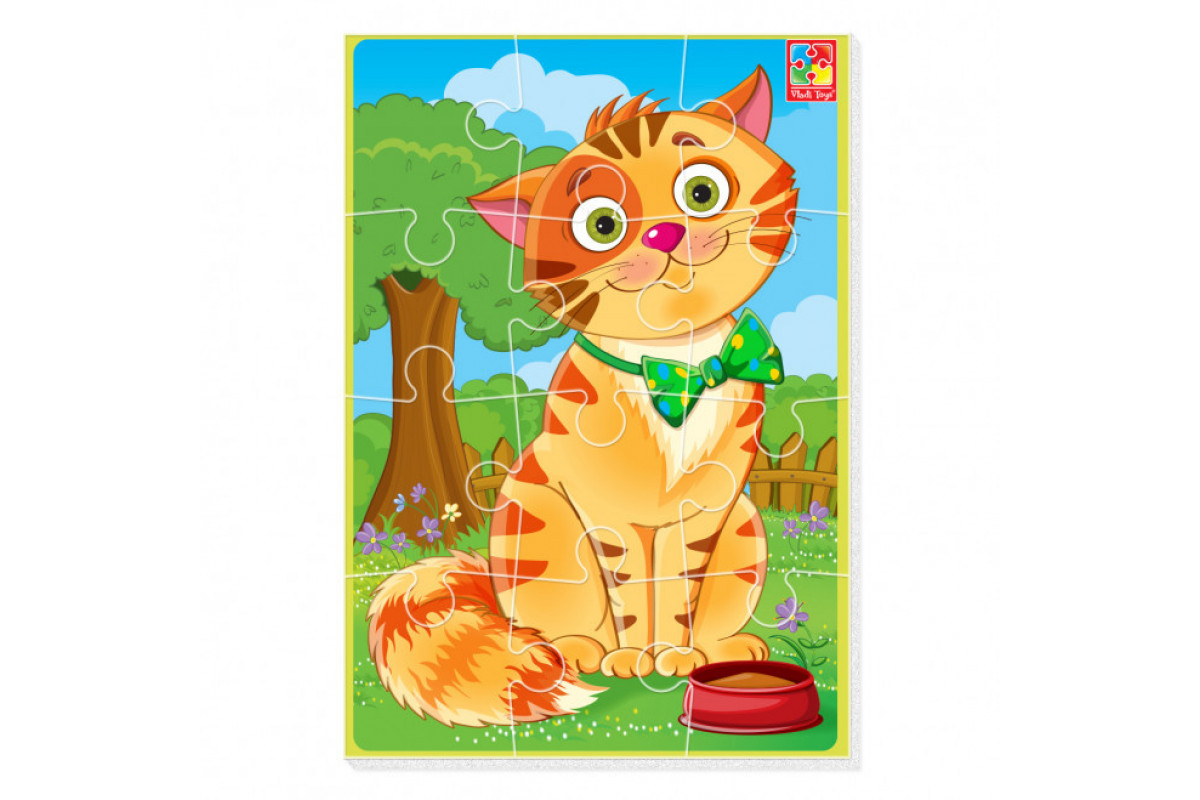 Мягкие пазлы Малыш сможет "Кот" VT1103-91, 12 элементов