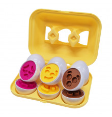 Сортер-головоломка Монтессори Яйца со смайлами DF29A 6 шт в лотке