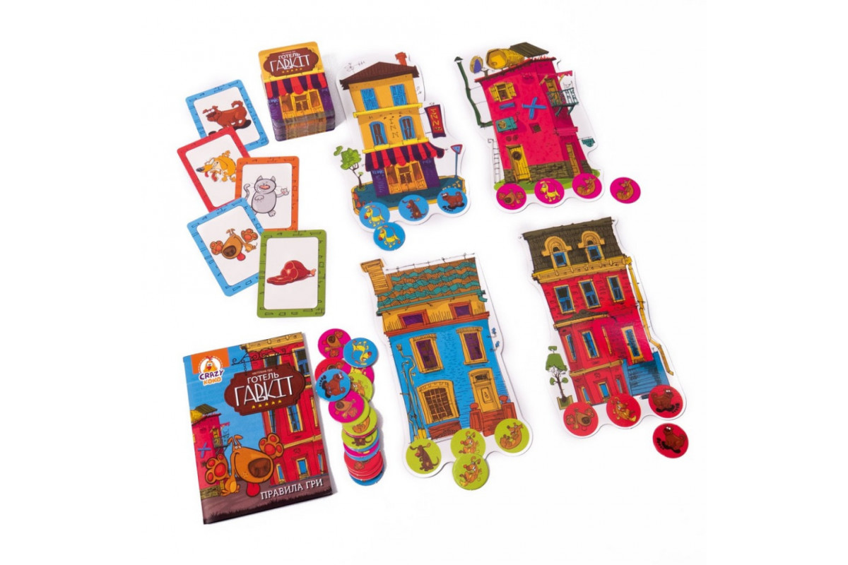 Дитяча настільна гра Готель "Гавкіт" VT8055-43, 4 готелі 24 жетони собак