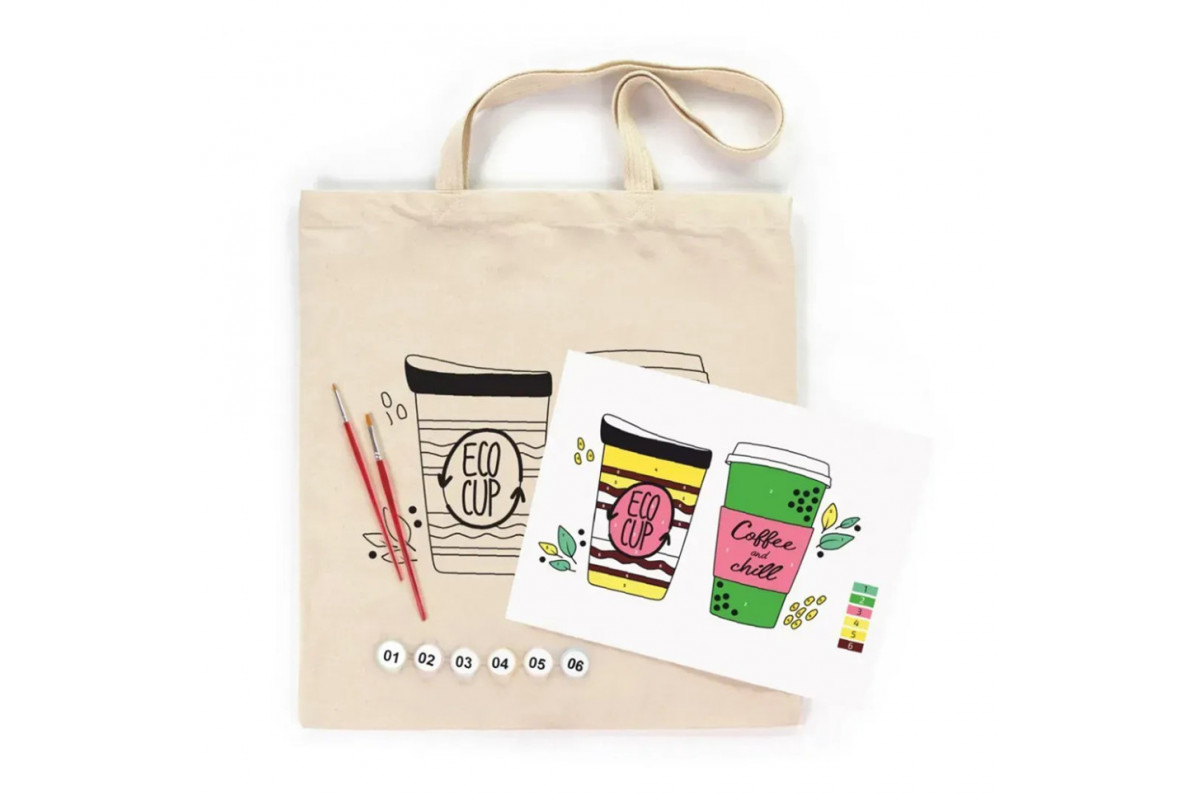 Набор для творчества экосумка-раскраска "Coffee Time" N0003654 , 38х42 см