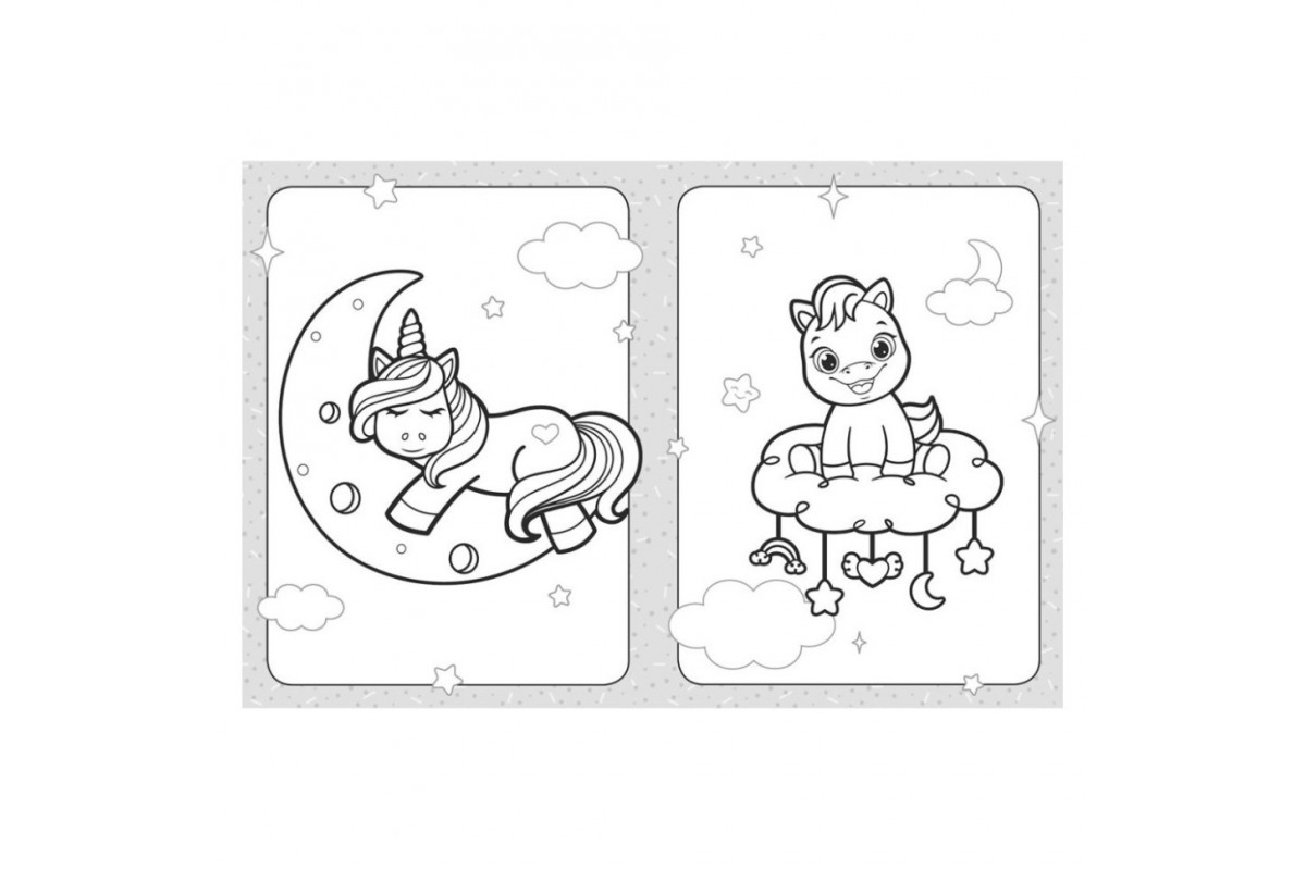 Раскраска детская Мир пони, лам и единорогов КЕНГУРУ 1489001 для самых маленьких