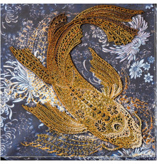 Набор для вышивания бисером «Денежная рыбка» AB-823 на натуральном холсте