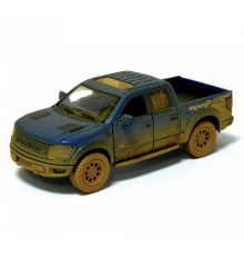 Дитяча модель машинки пікап Ford F-150 SVT Raptor-Supercrew Muddy Kinsmart KT5365WY інерційна, 1:46  Blue