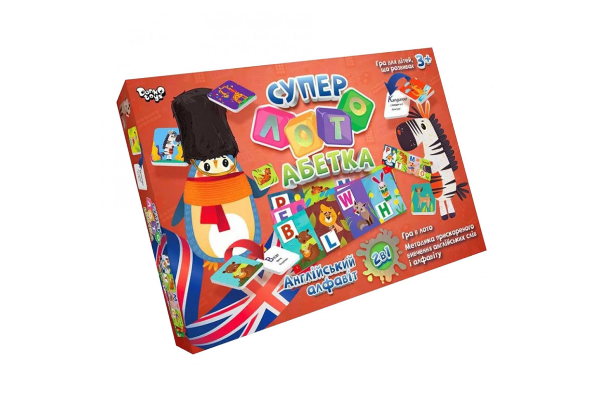 Настольная развивающая игра "Суперлото" Азбука CLA-01UE  укр / англ