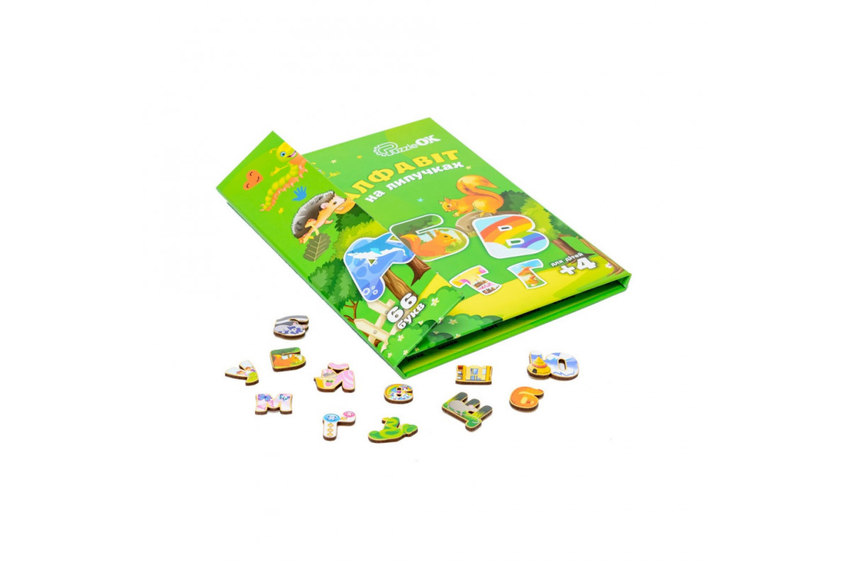 Розвиваючий дитячий "Алфавіт на липучках" Puz-26919, 66 букв