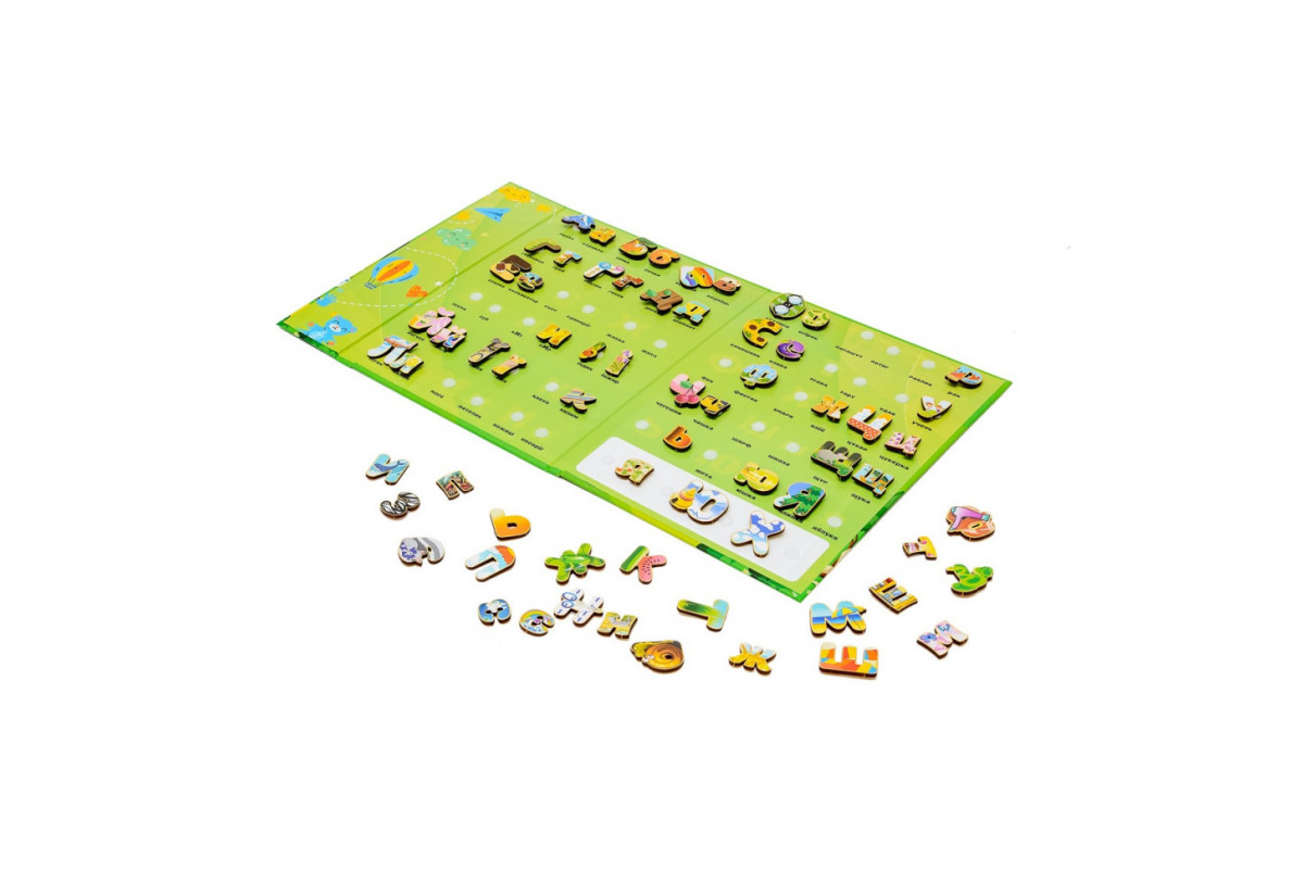 Розвиваючий дитячий "Алфавіт на липучках" Puz-26919, 66 букв