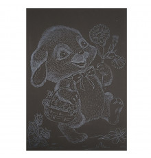 Гравюра А5 "Зайчик на прогулке" ГрА5с-23 эконом вариант в пакете 21 х 14,8 см