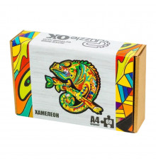 Фигурный деревянный пазл A4 Хамелеон PuzA4-01746, 69 деталей