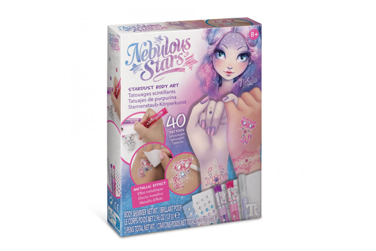 Набор для творчества Боди–арт: Звездное сияние Nebulous Stars 11012, 40 татуировок