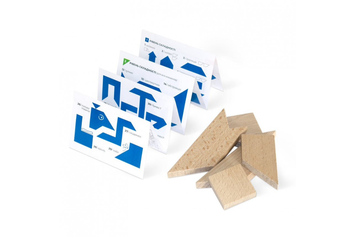 Дерев'яна головоломка "Танграм" Igroteco 900569, 6 елементів