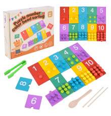 Детская деревянная игрушка "Цифры" C9412 пазлы цифры, бусины