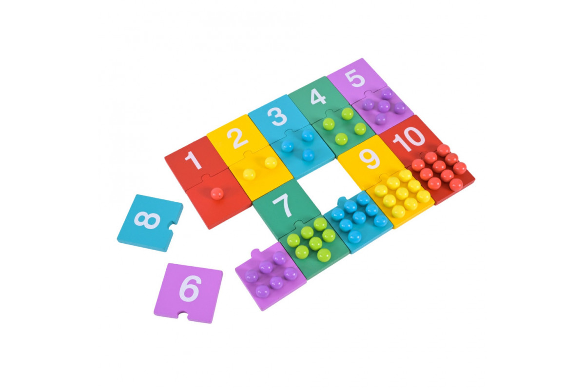 Детская деревянная игрушка "Цифры" C9412 пазлы цифры, бусины