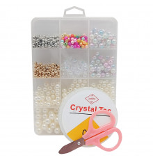 Набір для творчості "Бісер" 1183-3 намистини, гумка, ножиці, пластикова коробка