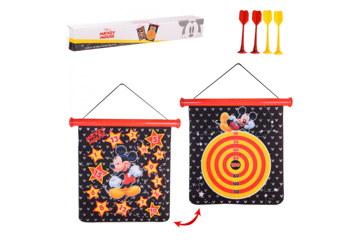 Дитячий магнітний дартс "Міккі Маус" Bambi LD1126 двосторонній