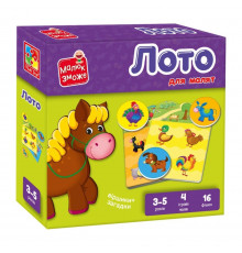 Детская настольная игра Лото "Ферма" VT2100-08, 16 фишек