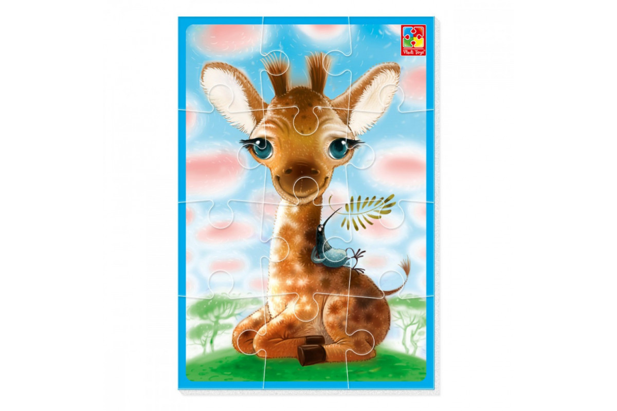 Мягкие пазлы Малыш сможет "Жираф" VT1103-94, 12 элементов