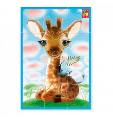 Мягкие пазлы Малыш сможет "Жираф" VT1103-94, 12 элементов