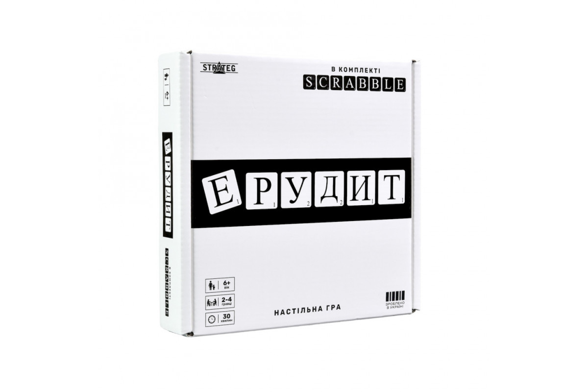 Настольная игра "Эрудит черно-белый" 30640 игровое поле, набор букв