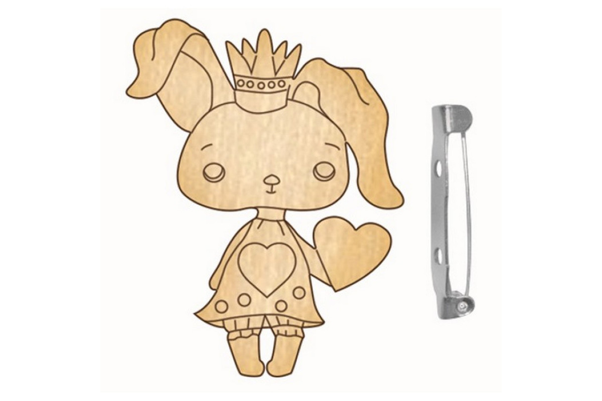 Заготовка броши для раскрашивания "Зайка-1" FDZB-034