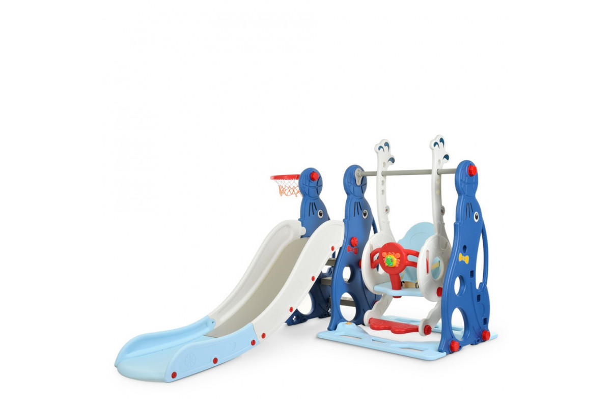 Дитяча гірка-гойдалка WM19020-4 кільце баскетбольне