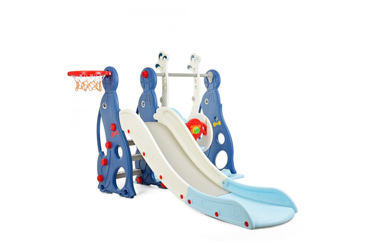 Дитяча гірка-гойдалка WM19020-4 кільце баскетбольне