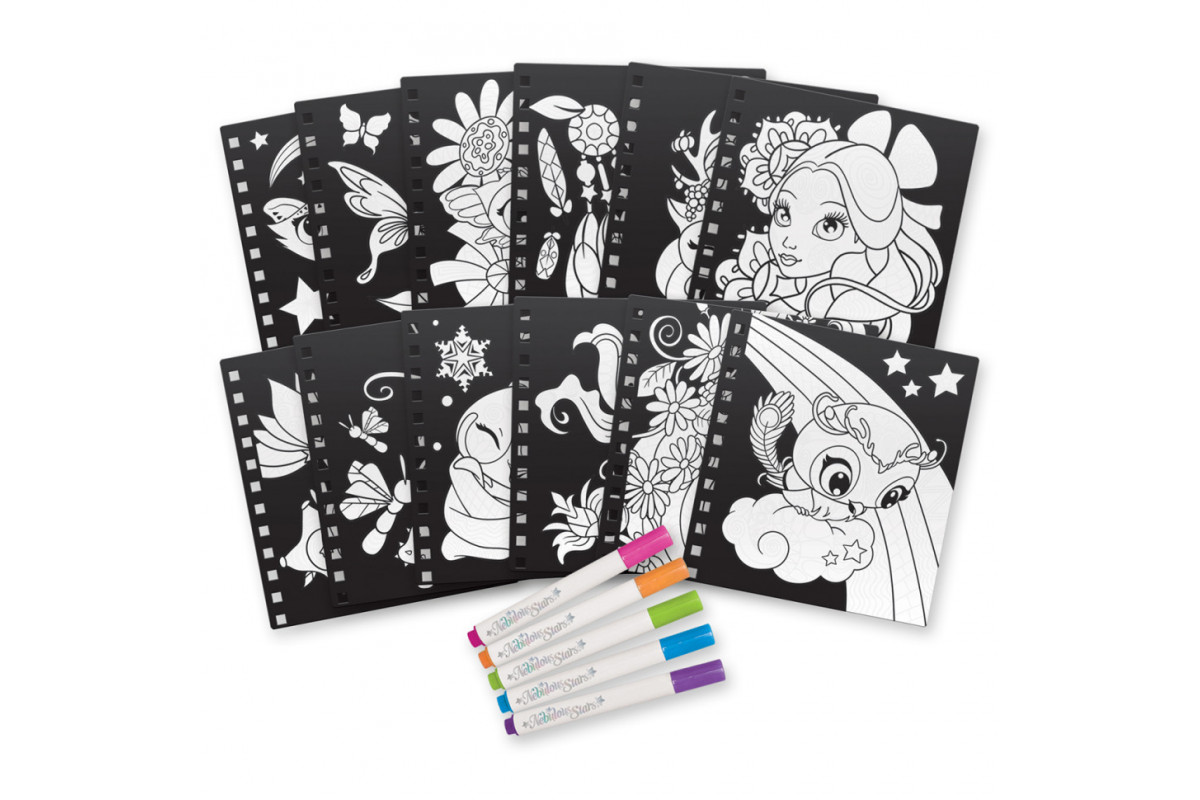 Набір для творчості Розмальовка: Візерунки на оксамиті Nebulous Stars 11026, 5 міні маркерів