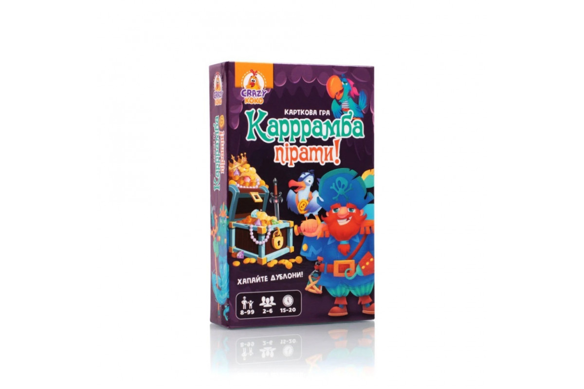 Детская карточная игра "Карррамба пираты! Vladi Toys" VT8077-07, 50 карт 12 монет, правила игры