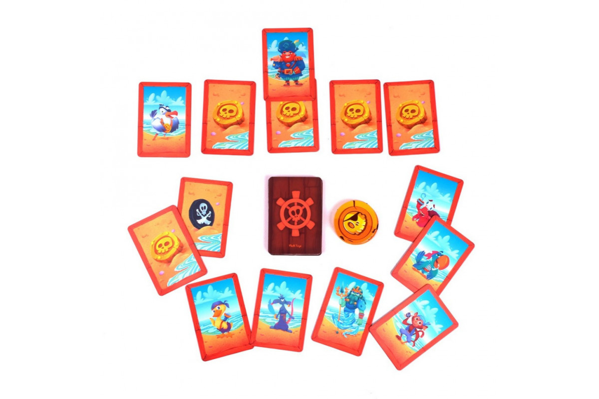 Детская карточная игра "Карррамба пираты! Vladi Toys" VT8077-07, 50 карт 12 монет, правила игры