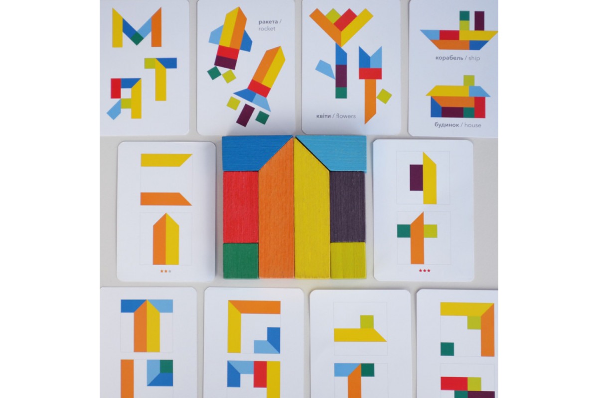 Деревянная головоломка "Танграм 8"  Igroteco 900446, 8 элементов