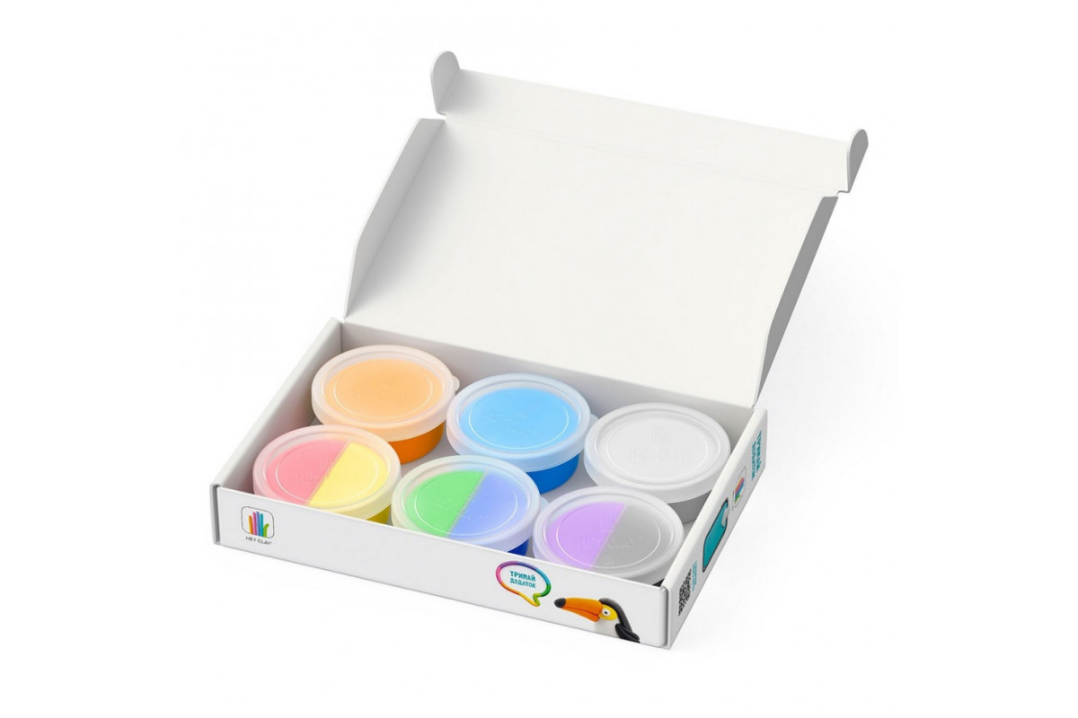 Набор пластилина "Птицы: Пингвин, Павлин, Тукан" ЛИПАКА 60026-UA01 самостоятельно затвердевает