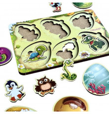 Деревянный пазл-сортер "Кто в яйце?" Ubumblebees (ПСФ085) PSF085