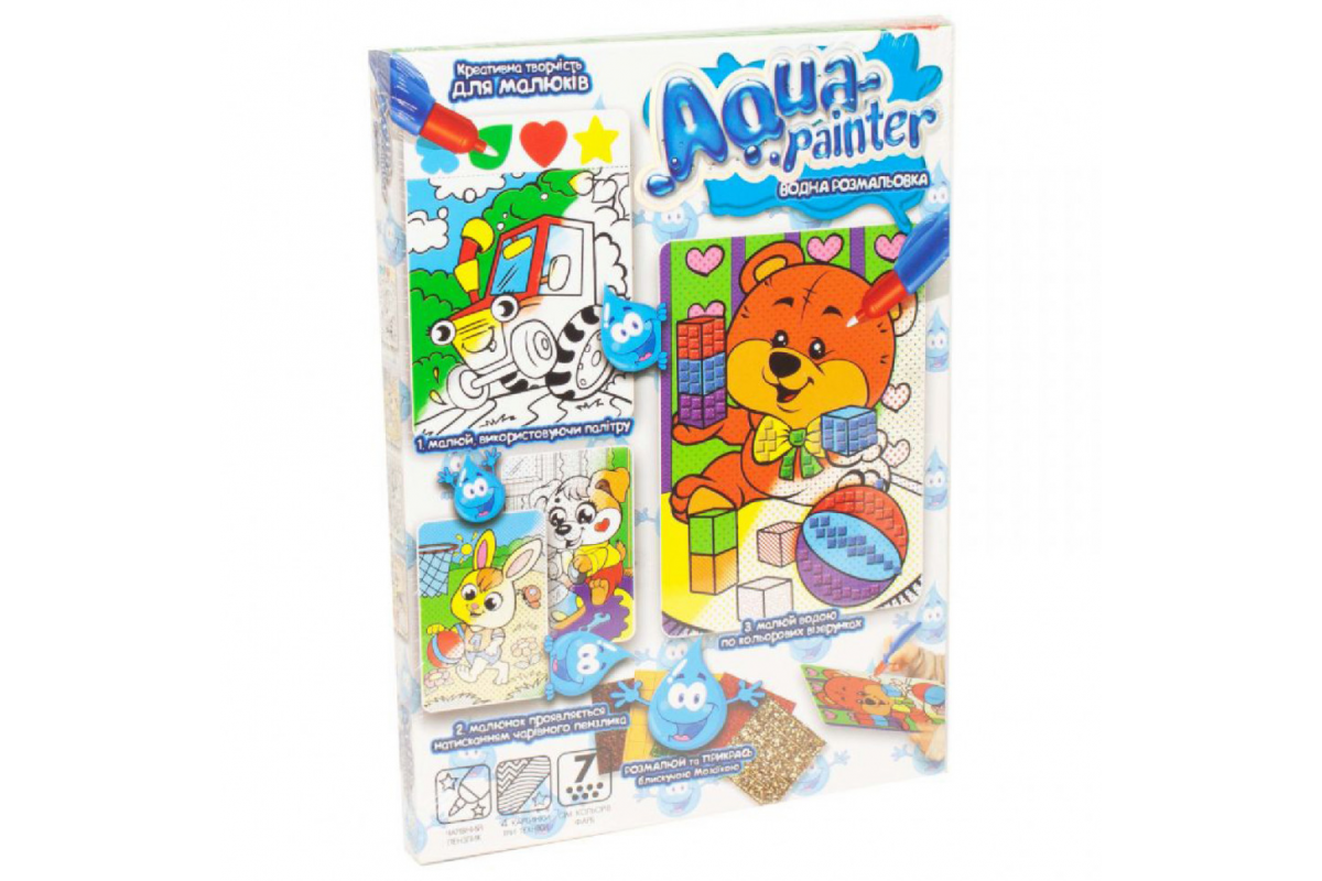 Набор креативного творчества AQP-01 "Aqua Painter" Медвеженок с кубиками