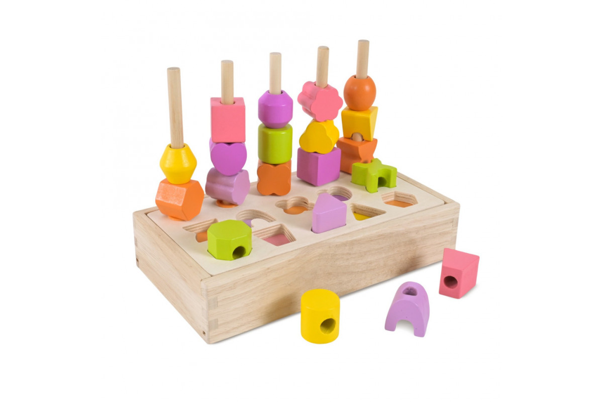 Детская деревянная игрушка "Пирамидка-сортер" C9407, 8 карточек