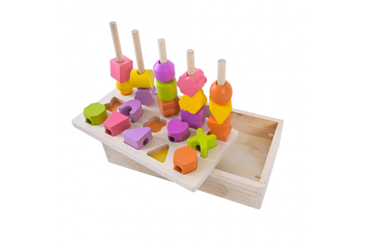 Детская деревянная игрушка "Пирамидка-сортер" C9407, 8 карточек