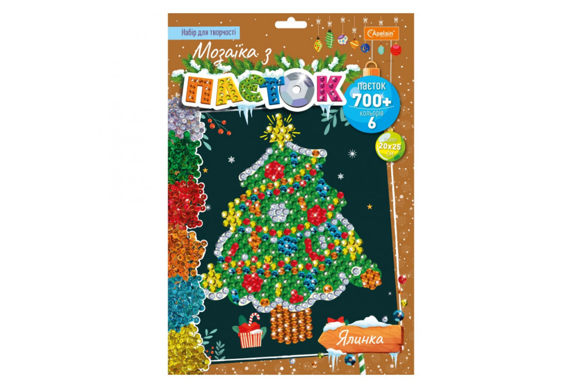 Набор для творчества мозаика из пайеток "Елка" НТ-37-01