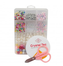 Набір для творчості "Бісер" 1183-4 намистини, гумка, ножиці, пластикова коробка