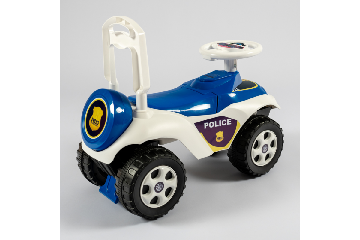 Дитячий толокар Машинка 0141/11 біло-синій